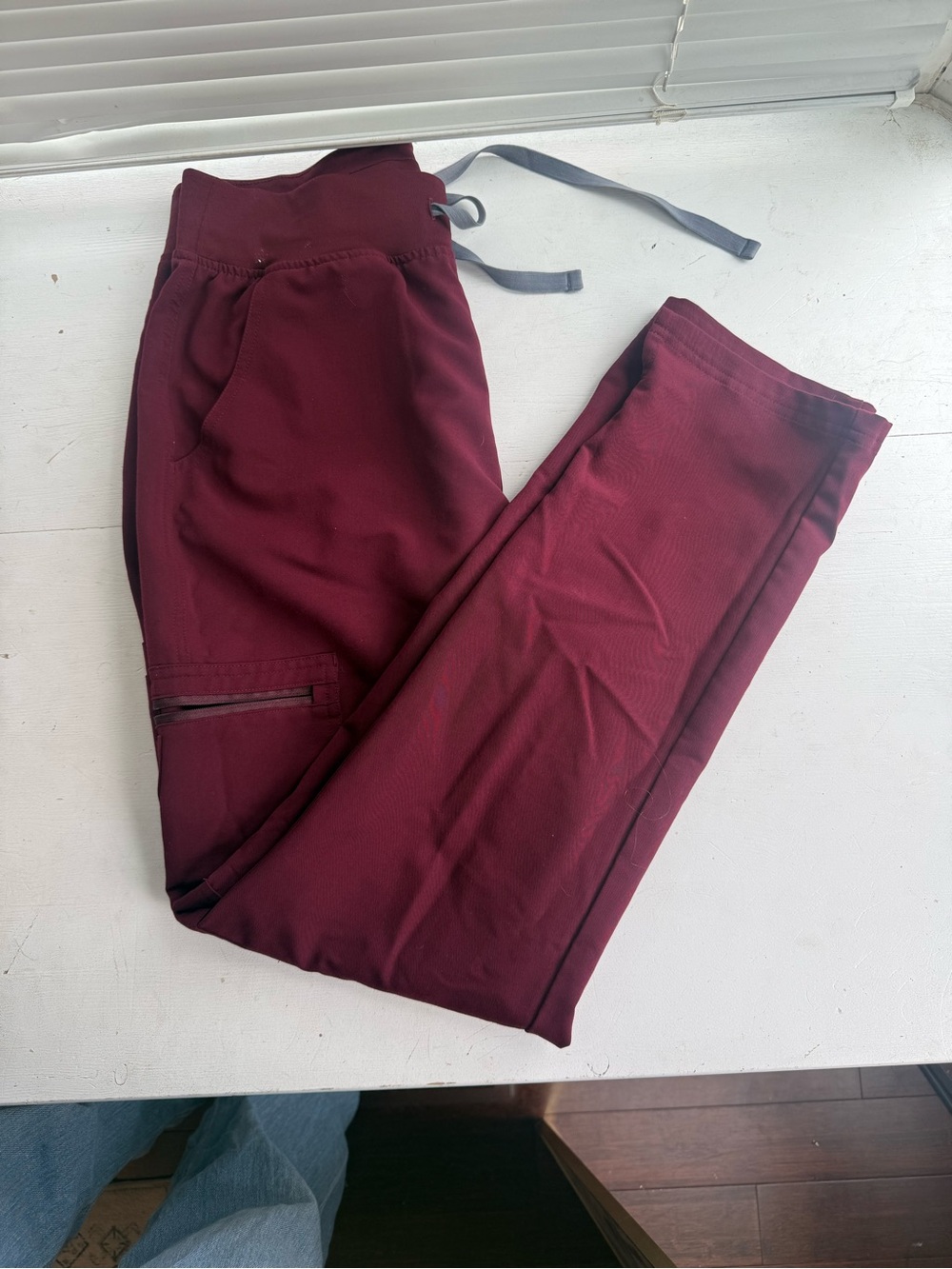FIGS Burgundy Yola High Waisted 2.0 - Skinny Scrub Pants.
